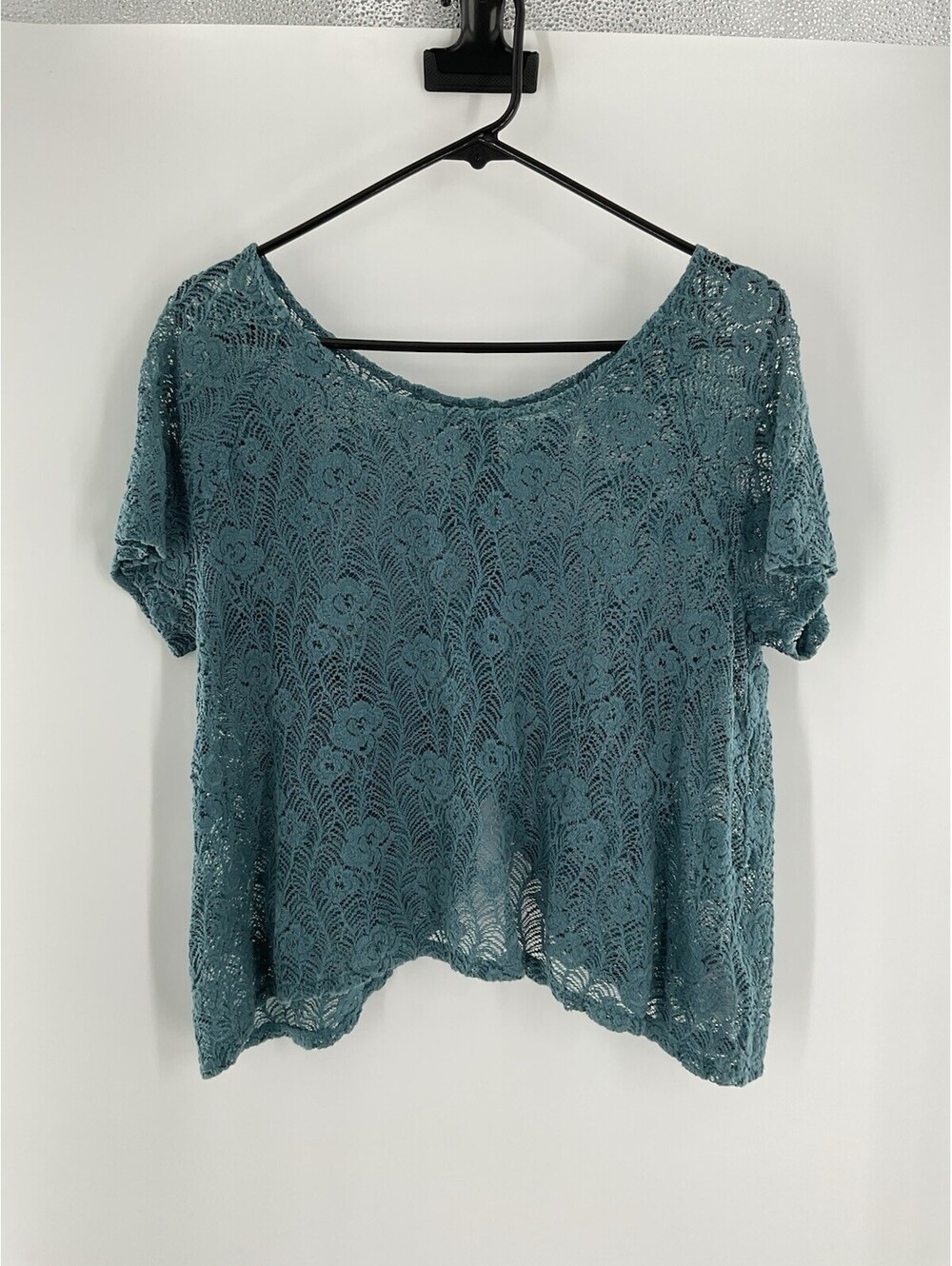 Kimchi Blue Women’s Size Large Lace Blouse Teal 107